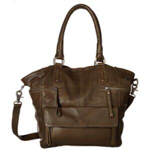Day & Mood 100% Cow Leather Brown Large Hobo Tote Satchel Bag Purse